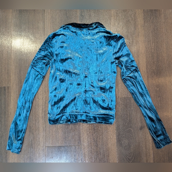 Mudd sz. XS teal velvet zippered blazer - Picture 2 of 5